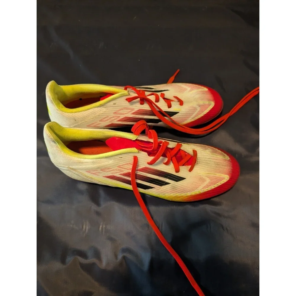 FSO Unisex Soccer Cleats White Red Yellow Adult US Size 10